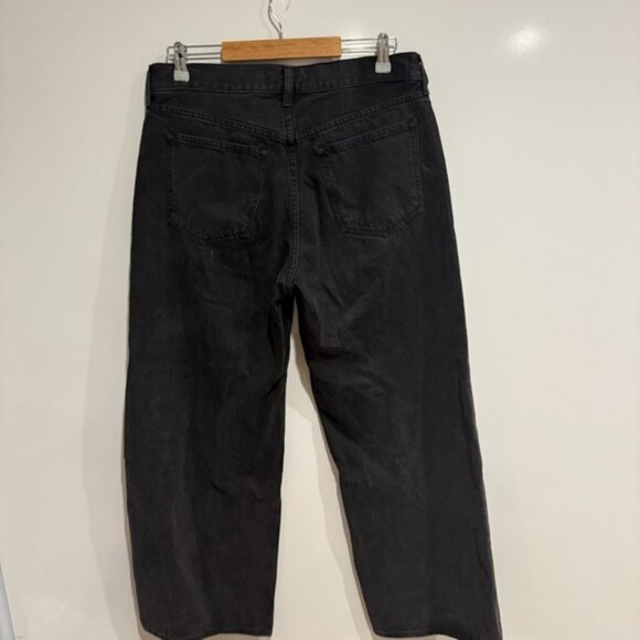 NWOT Abercrombie & Fitch Curve Love Low Rise Ultra Loose Jean Black - Picture 7 of 11